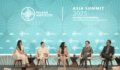 Wen Ting Geok, Head of Private Equity, Asia, at Mercer Alternatives; Geeta Kapadia, vice president and chief investment officer at Fordham University; Yup Kim, CIO at Texas Municipal Retirement System; Hazman Hilmi Sallahuddin, chief investment officer at Malaysian pension Kumpulan Wang Persaraan at Milken Institute Asia Summit 2025.
